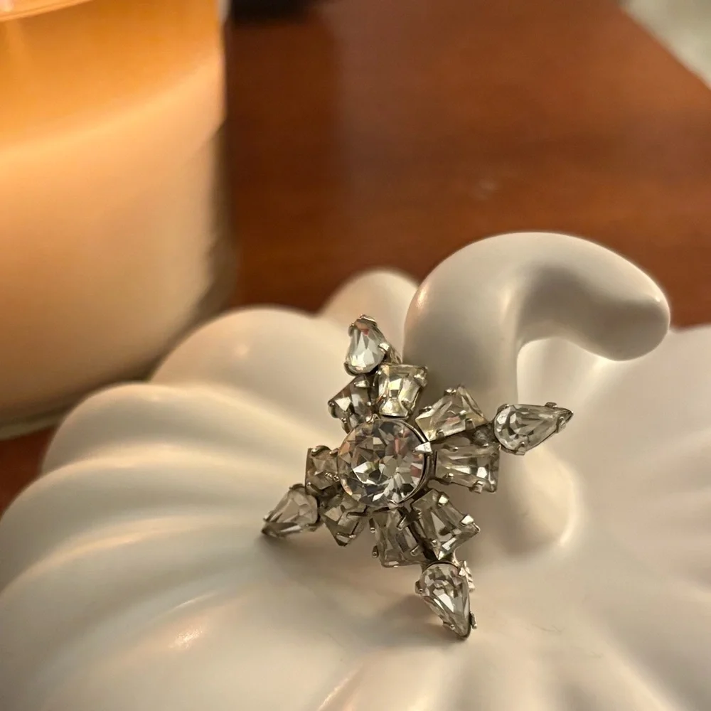 ✨ Vintage 1950s Rhinestone Starburst Brooch ❤️ - Picture 3 of 14
